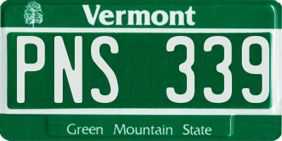 VT license plate PNS339