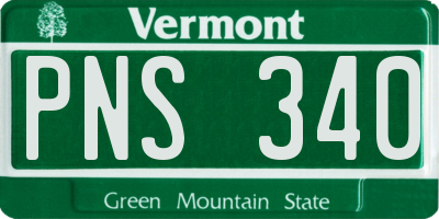 VT license plate PNS340