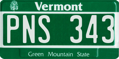 VT license plate PNS343