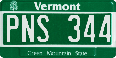 VT license plate PNS344