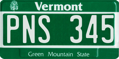 VT license plate PNS345