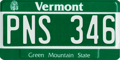 VT license plate PNS346