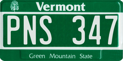 VT license plate PNS347