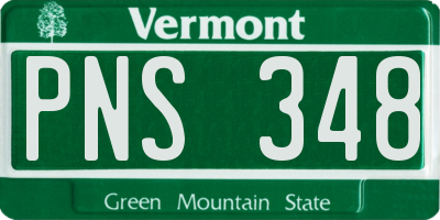 VT license plate PNS348
