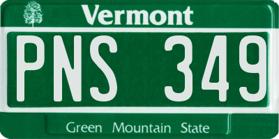 VT license plate PNS349