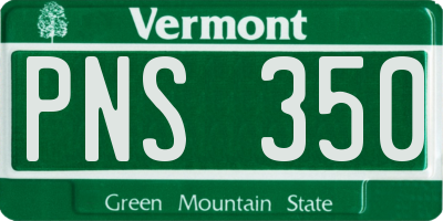 VT license plate PNS350