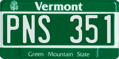 VT license plate PNS351