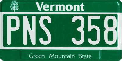 VT license plate PNS358