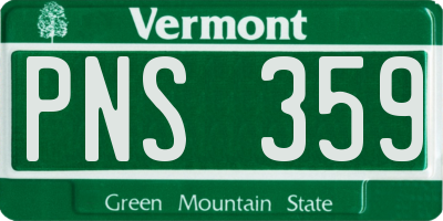VT license plate PNS359
