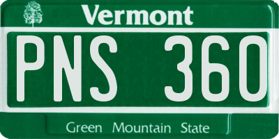 VT license plate PNS360