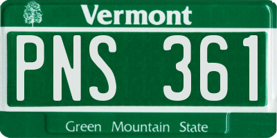 VT license plate PNS361