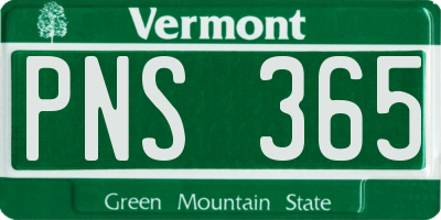 VT license plate PNS365