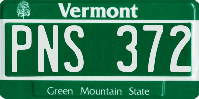 VT license plate PNS372