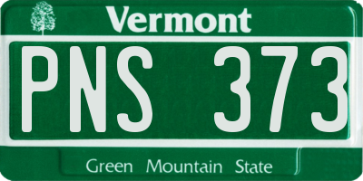 VT license plate PNS373