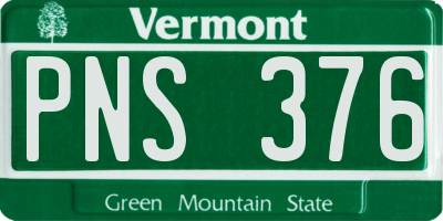 VT license plate PNS376