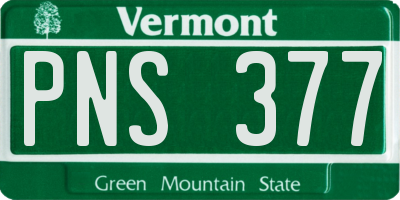 VT license plate PNS377