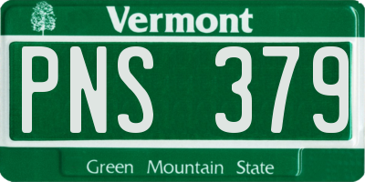 VT license plate PNS379
