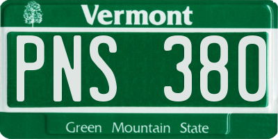 VT license plate PNS380