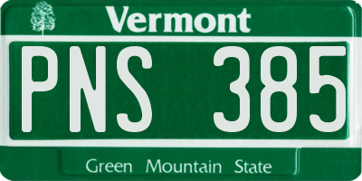 VT license plate PNS385