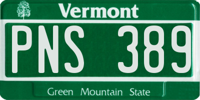 VT license plate PNS389