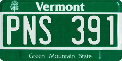 VT license plate PNS391