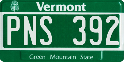 VT license plate PNS392