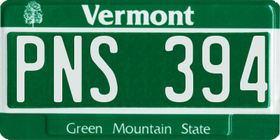 VT license plate PNS394