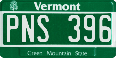 VT license plate PNS396
