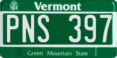 VT license plate PNS397