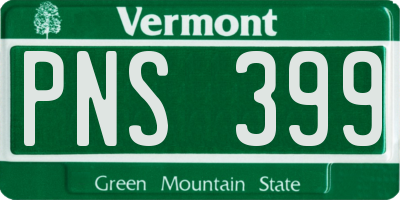 VT license plate PNS399