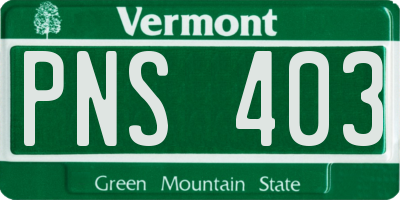 VT license plate PNS403