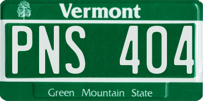 VT license plate PNS404