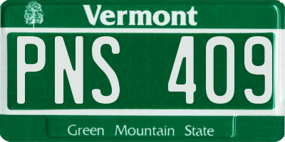 VT license plate PNS409