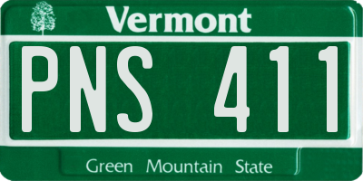 VT license plate PNS411