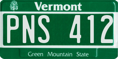 VT license plate PNS412