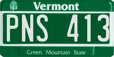 VT license plate PNS413
