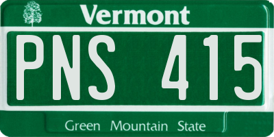 VT license plate PNS415