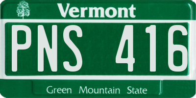 VT license plate PNS416