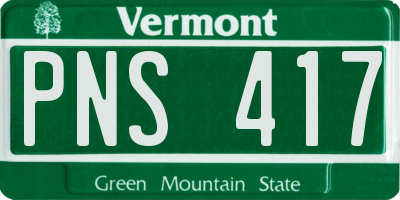 VT license plate PNS417