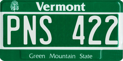 VT license plate PNS422