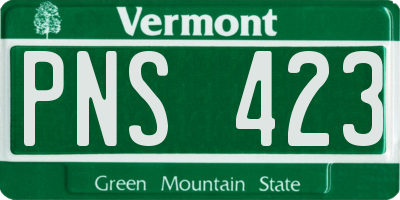 VT license plate PNS423