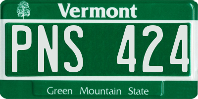 VT license plate PNS424