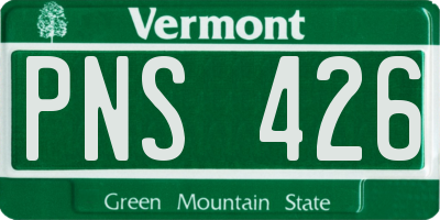 VT license plate PNS426