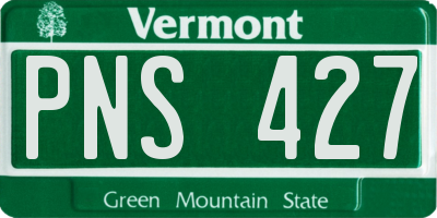 VT license plate PNS427