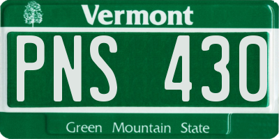 VT license plate PNS430
