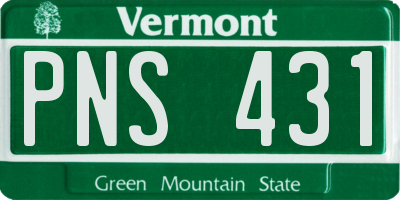 VT license plate PNS431
