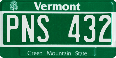 VT license plate PNS432