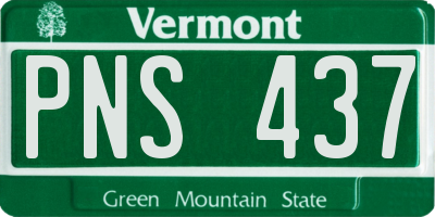 VT license plate PNS437