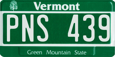 VT license plate PNS439