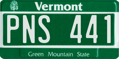 VT license plate PNS441